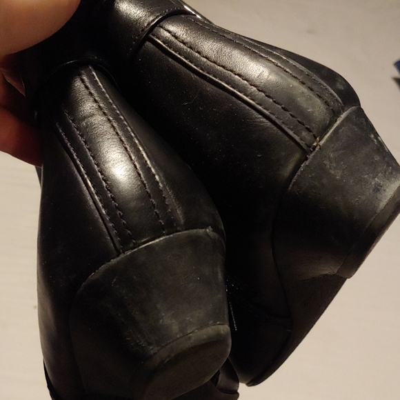 Ziera Black Leather Bootie Boots w/ Ankle Buckle - Picture 3 of 4